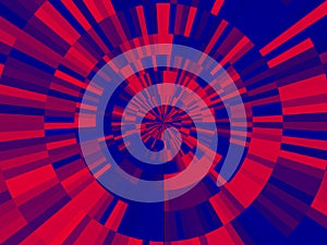 Abstract background in red and blue, with a spectacular rhythm and inserts