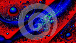 Abstract background in red and blue, with a spectacular rhythm and inserts