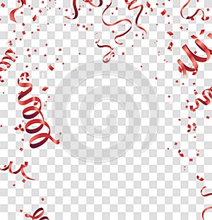 Abstract background red confetti background Celebration Vector F