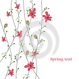 Abstract background with red flowers