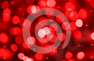 Abstract background of red holiday lights