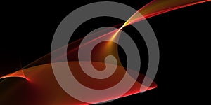 Abstract background with red hot wavy lines on black background