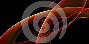 Abstract background with red hot wavy lines on black background