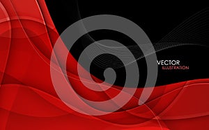 Abstract background with red lines. Vector