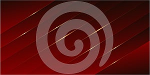 Abstract background of red luxury with golden line modern design photo