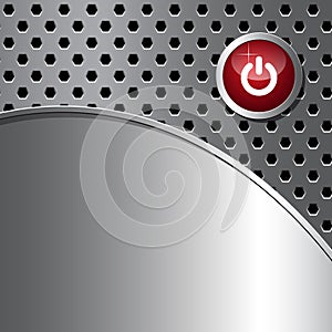 Abstract background with red shut down button photo