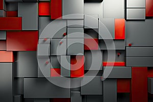 Abstract background of red squares with gray squares in 3D format, backgrounds for marketing and advertising firms