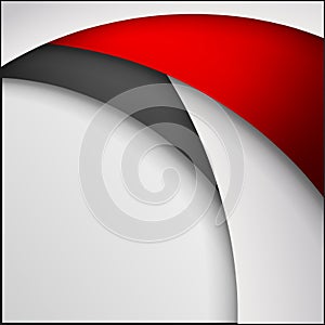 Abstract background of red, white and black origami paper. Vector illustration