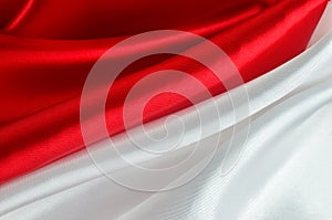 Abstract background - Red and white satin textile