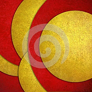 Abstract background, red yellow layered circle shapes in random pattern design with texture