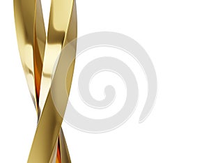 abstract background with reflection smooth wavy gold lines 3d illustration