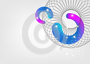 Abstract background with ring circle. Geometric shape science technology