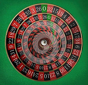 Abstract background of a roulette wheel with droste spiral effect