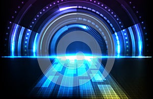 background of round futuristic technology user interface screen hud