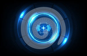 background of round futuristic technology user interface screen hud photo
