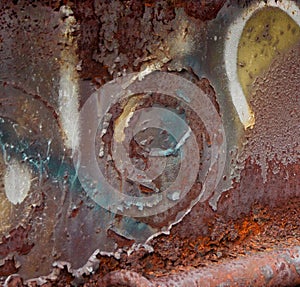 Abstract background rust, peeling paint & grafetti & number 9
