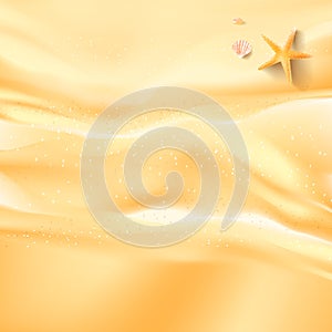 Abstract background sand beah starfish shell and rock with copy