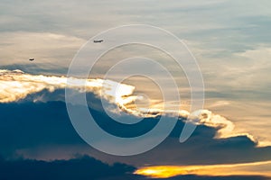 Abstract background, scenery of dramatic sky in evening.