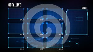 Abstract background  sci fi CCTV security Camera frame, hud ui