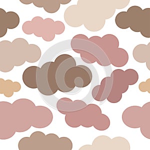 Abstract background. Seamless vector pattern. Pink pastel shades clouds on a transparent background