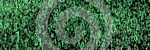 Abstract background of a set of numbers. Machine code. 3D visualization