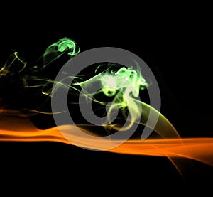 Abstract background shape - green smoke.