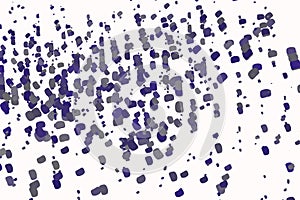 Abstract background with shape of motion, particle or random pattern. Repeat, white, drawing & motion .