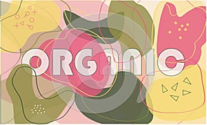 Abstract background shapes organic pastel colors vector