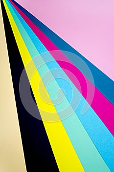 Abstract background of sheets of colored paper.