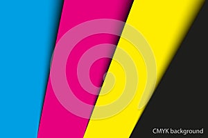 Abstract background, sheets of paper in cmyk colors