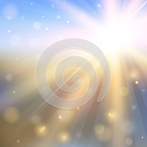 Abstract background with shining sun