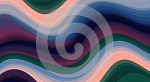 Abstract colorful layered flowing waves pattern background