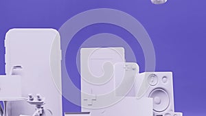 Abstract background showing a collage of technology related objects