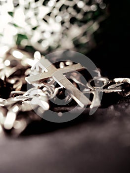 Abstract background of a silver chain