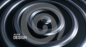 Abstract background with silver concentric rings.