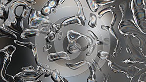 Abstract background with silver drops moving randomly.
