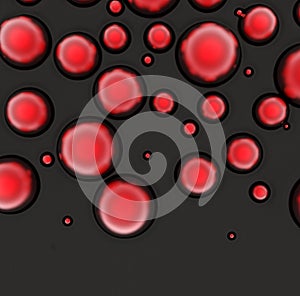 Abstract background of small rings in red colors