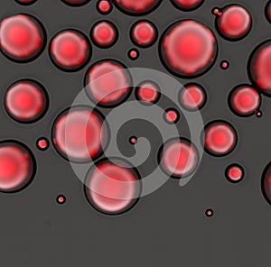 Abstract background of small rings in red colors