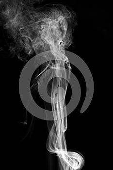 Abstract background smoke curves and wave on black background