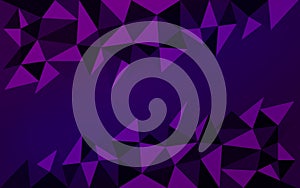 Abstract background with a smooth gradient from violet to blue with triangles .