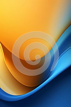 abstract background with smooth lines in blue, orange and yellow colors