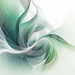 abstract background with smooth lines in green, blue and white colors