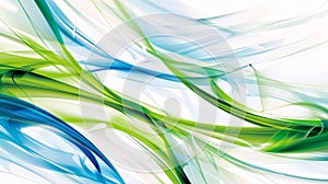 abstract background with smooth lines in green, blue and white colors