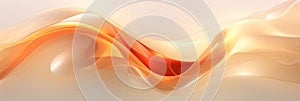 abstract background with smooth lines in orange and white colors, 3d render