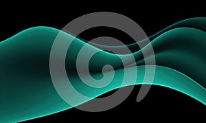 abstract background with smooth wavy lines in green and black colors.