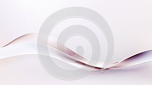 Abstract background with smooth wavy lines in white and pink colors