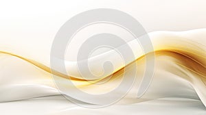 abstract background with smooth wavy lines in yellow and white colors Generative AI