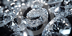 Abstract Background of Sparkling Silver Crystals