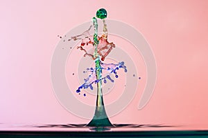 abstract background of splash of color water, collision of colored drops