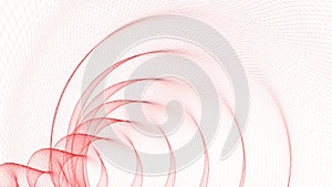 Abstract background with a spral wireframed red trace on white - 3D rendering illustration